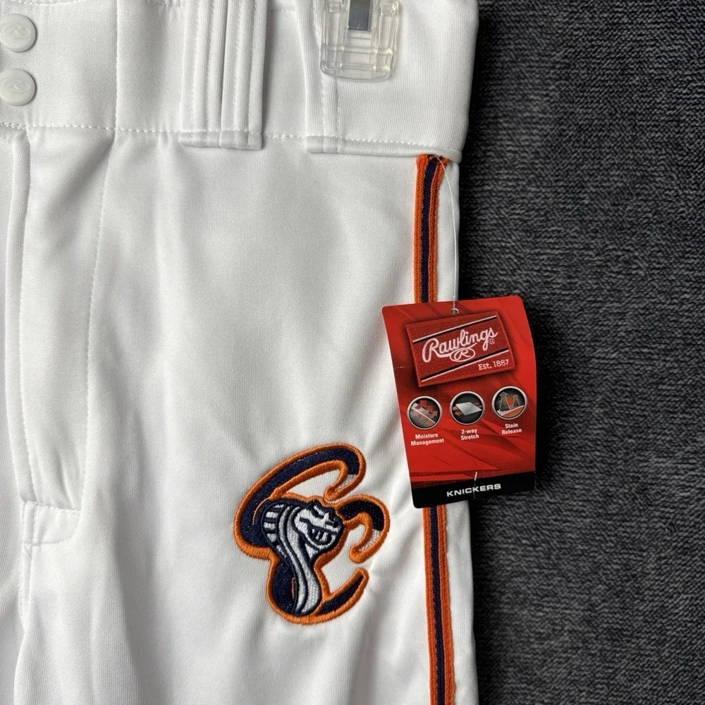 NWT Rawlings Baseball Pants Men Small White Knicker BP150K Piping Cobra Logo
